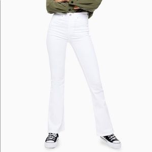 Topshop White Flared High Waisted Jamie Jeans